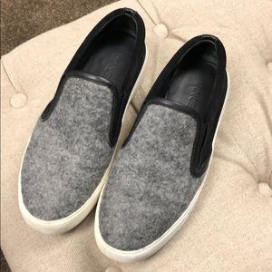 Vince textured two toned slip ons